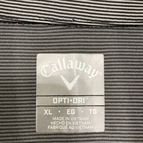 Callaway size XL Gray Striped Opti-Dri Short Sleeve Active Polo Shirt - Picture 2 of 10